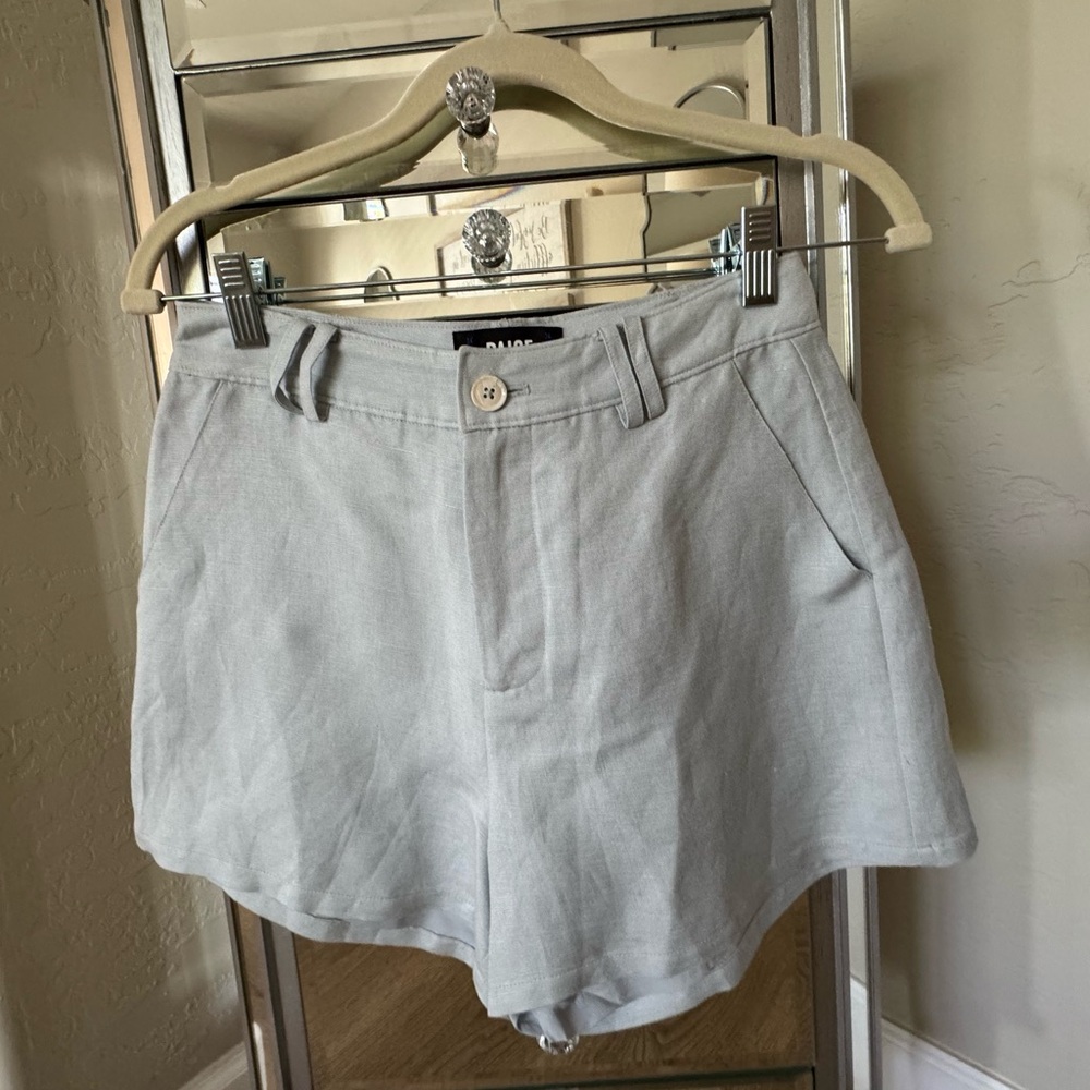 PAIGE LIGHT BLUE LINEN SHORT SIZE 0 - Picture 2 of 5